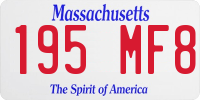 MA license plate 195MF8