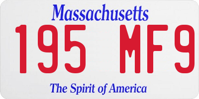 MA license plate 195MF9