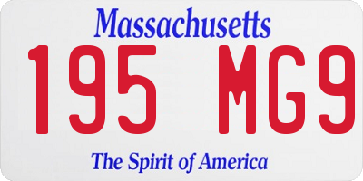 MA license plate 195MG9