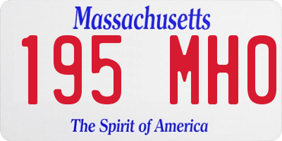 MA license plate 195MH0