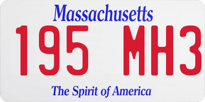 MA license plate 195MH3
