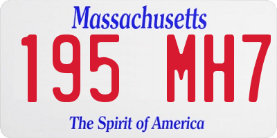 MA license plate 195MH7