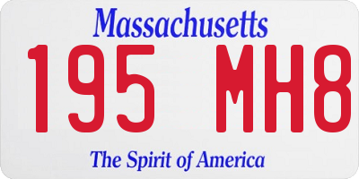 MA license plate 195MH8