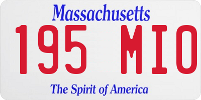 MA license plate 195MI0