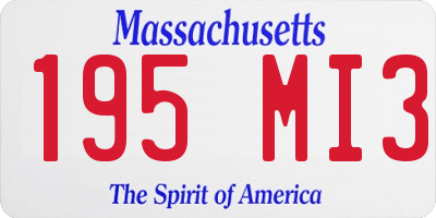 MA license plate 195MI3