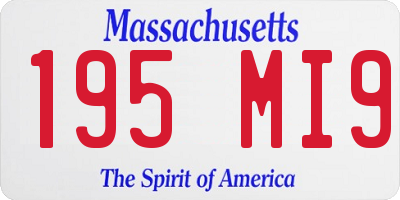 MA license plate 195MI9