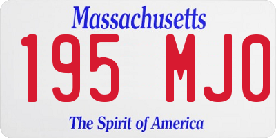 MA license plate 195MJ0