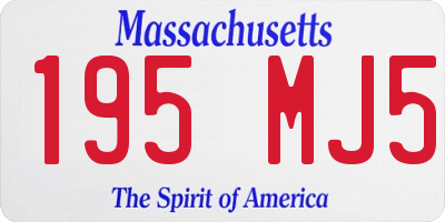 MA license plate 195MJ5