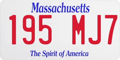 MA license plate 195MJ7