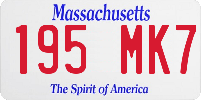 MA license plate 195MK7