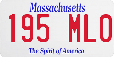 MA license plate 195ML0