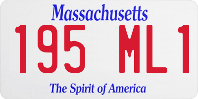 MA license plate 195ML1