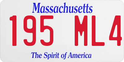 MA license plate 195ML4