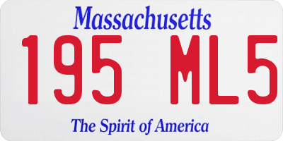 MA license plate 195ML5