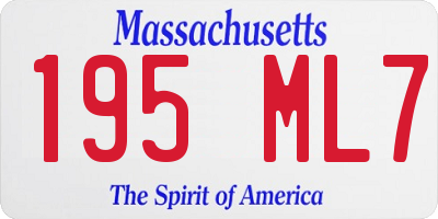 MA license plate 195ML7