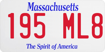 MA license plate 195ML8