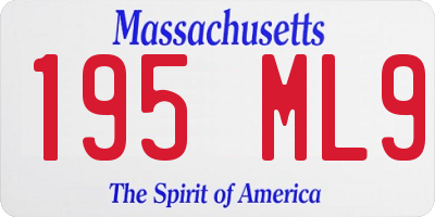 MA license plate 195ML9