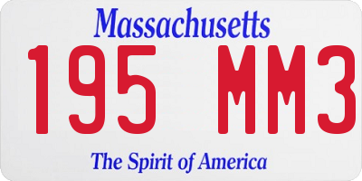 MA license plate 195MM3