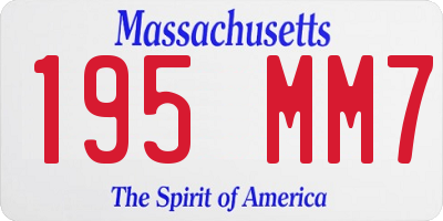 MA license plate 195MM7