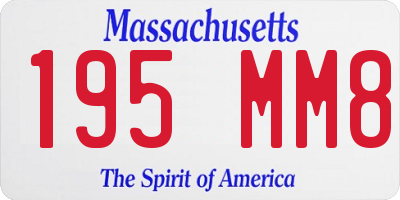 MA license plate 195MM8