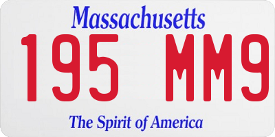 MA license plate 195MM9