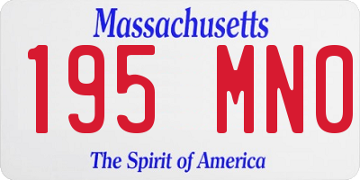 MA license plate 195MN0