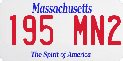 MA license plate 195MN2