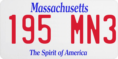 MA license plate 195MN3