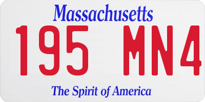 MA license plate 195MN4