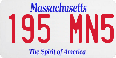 MA license plate 195MN5