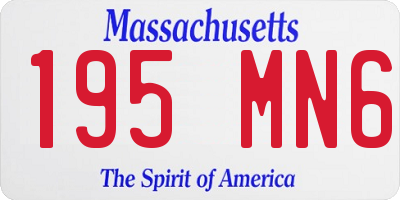 MA license plate 195MN6