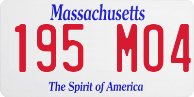 MA license plate 195MO4