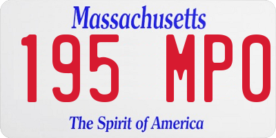 MA license plate 195MP0