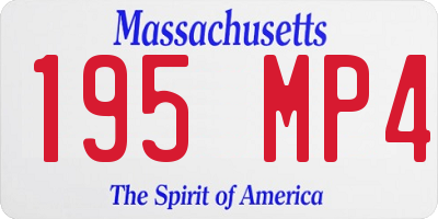 MA license plate 195MP4