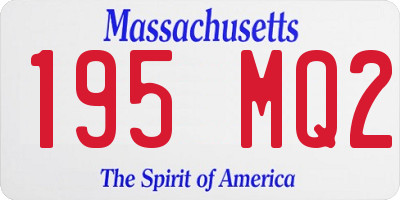 MA license plate 195MQ2