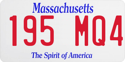 MA license plate 195MQ4