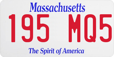 MA license plate 195MQ5