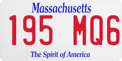 MA license plate 195MQ6