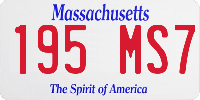 MA license plate 195MS7