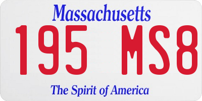 MA license plate 195MS8