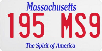MA license plate 195MS9