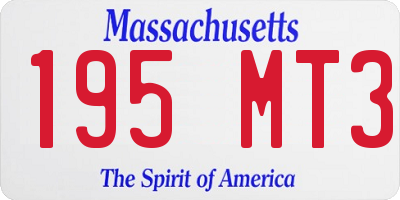 MA license plate 195MT3