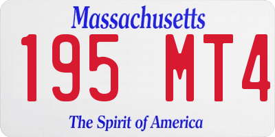 MA license plate 195MT4