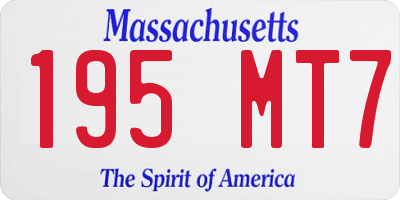 MA license plate 195MT7