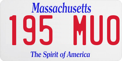 MA license plate 195MU0