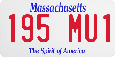 MA license plate 195MU1