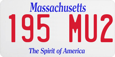MA license plate 195MU2