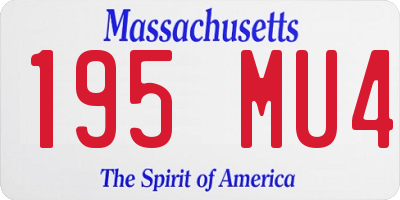 MA license plate 195MU4