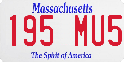 MA license plate 195MU5