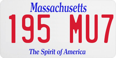 MA license plate 195MU7